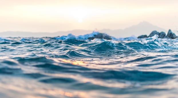 sea, waves, blur Wallpaper 2560x1024 Resolution