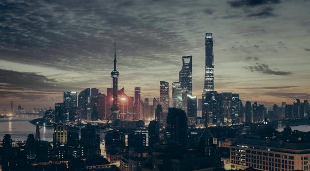 shanghai, china, skyscrapers Wallpaper 1280x2120 Resolution