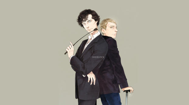 Sherlock Anime Art Wallpaper 1400x900 Resolution
