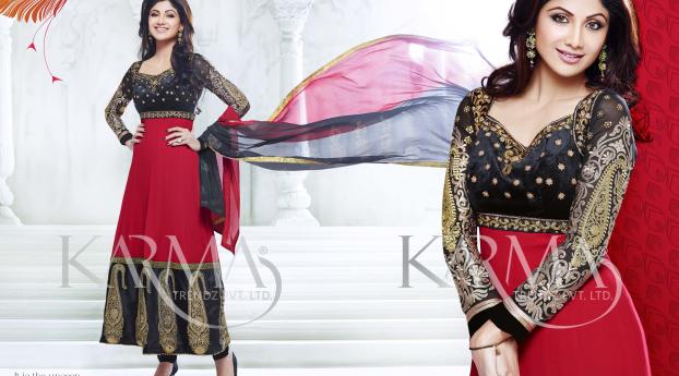 Shilpa Shetty In Karma Trendz Photoshoot  Wallpaper 3040x1080 Resolution
