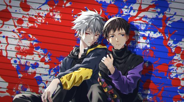 Shinji Ikari & Kaworu Nagisa Neon Genesis Wallpaper 480x854 Resolution