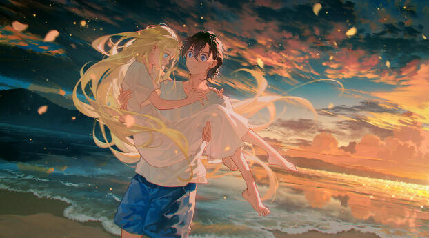 Shinpei Ajiro & Ushio Kofune Love Digital Wallpaper