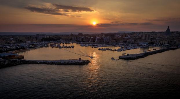 Sicily, Sunset, Panorama, Beach, Syracuse, Italy Wallpaper 320x568 Resolution