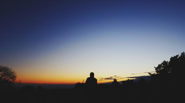 silhouette, sunset, sky Wallpaper 1280x2120 Resolution