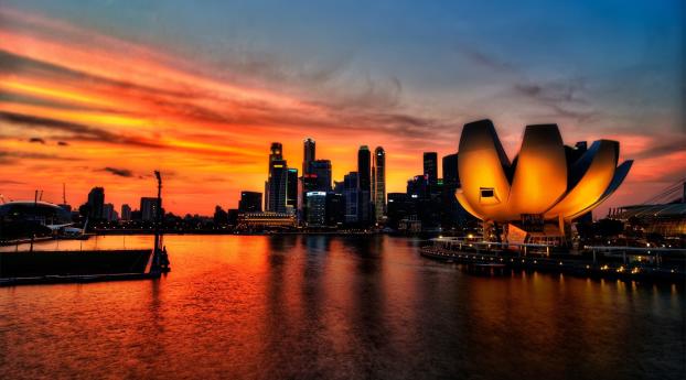 singapore, sky, sunset Wallpaper 1920x1200 Resolution