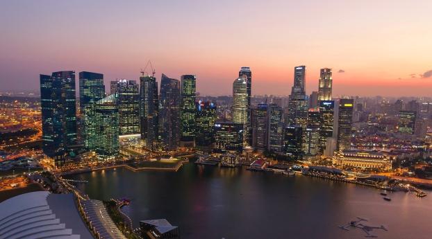 singapore, sunset, river Wallpaper 2560x1600 Resolution