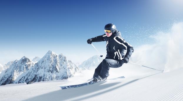 ski, mountains, snow Wallpaper 1440x2960 Resolution