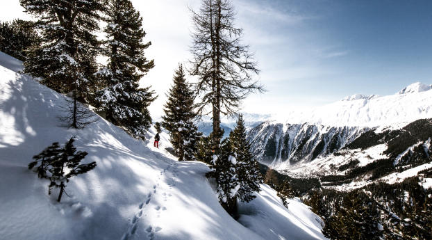 skier, mountains, snow Wallpaper 1400x900 Resolution