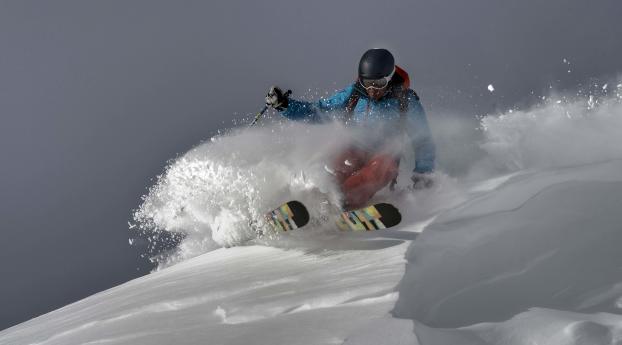 skier, snow, downhill Wallpaper