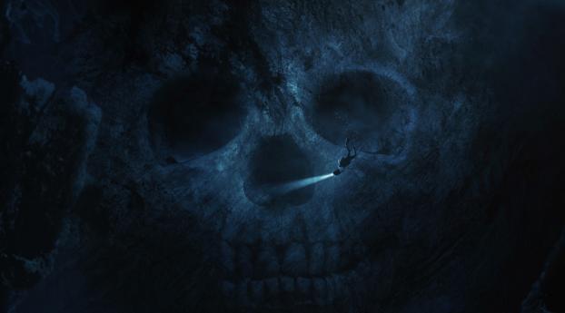 Skull Underwater Wallpaper 1125x2436 Resolution
