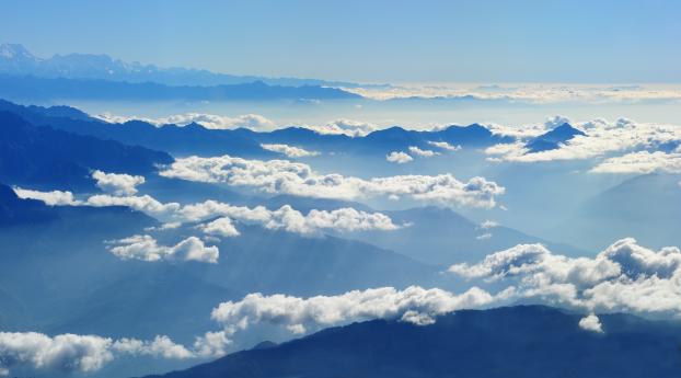 sky, clouds, mountains Wallpaper 1024x600 Resolution