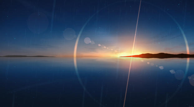 Sky Sunset AnimeArt Wallpaper 360x480 Resolution