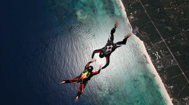 skydivers, parachuting, stunt Wallpaper 2160x3840 Resolution