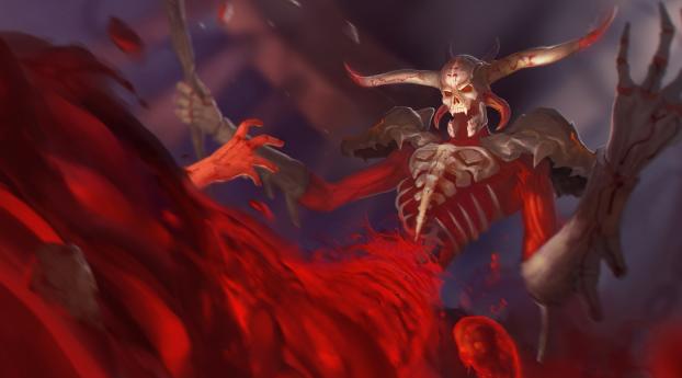 smite, demon, blood Wallpaper 480x854 Resolution
