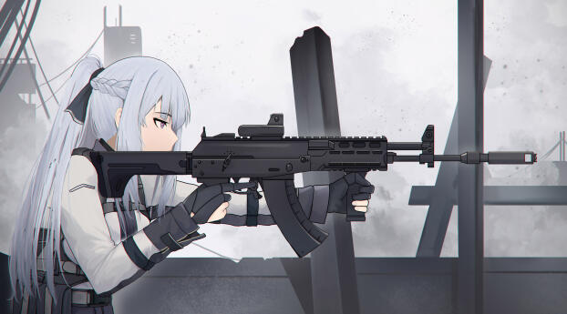 Sniper Anime Girl 4K Girls Frontline Wallpaper 1080x2340 Resolution