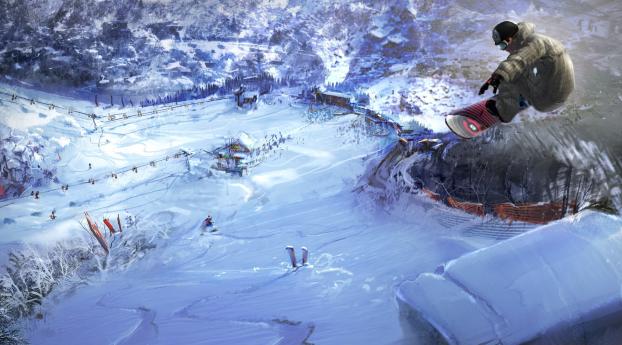 snowboard, jump, extreme Wallpaper 1600x1200 Resolution