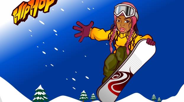 snowboard, snowboarder, jump Wallpaper 1333x768 Resolution