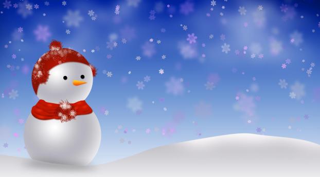 snowman, snowdrift, snow Wallpaper