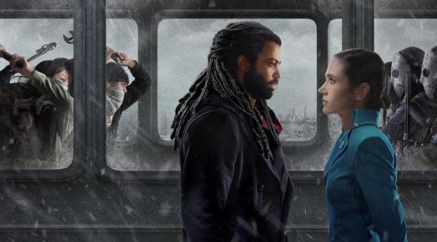 Snowpiercer Jennifer Connelly and Daveed Diggs Wallpaper 240x400 Resolution