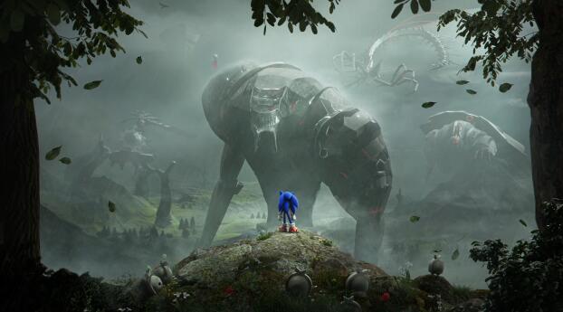 Sonic The Hedgehog Sonic Frontiers Wallpaper 1366x768 Resolution