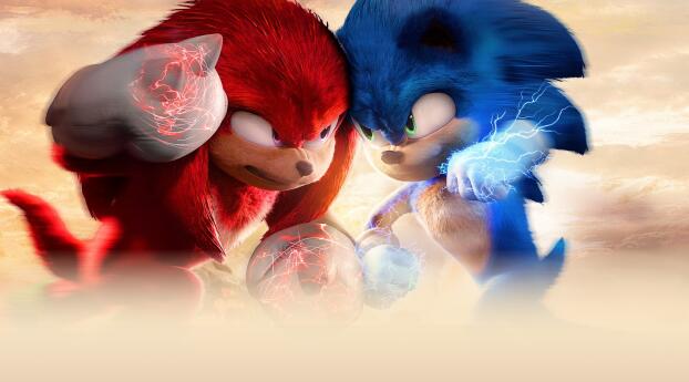 Sonic the Hedgehog vs Knuckles the Echidna Wallpaper 1080x1080 Resolution