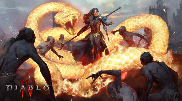Sorceress in Diablo IV Wallpaper 1400x768 Resolution