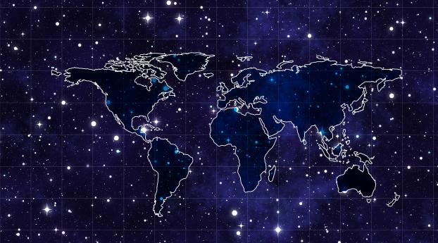 space, continents, map Wallpaper