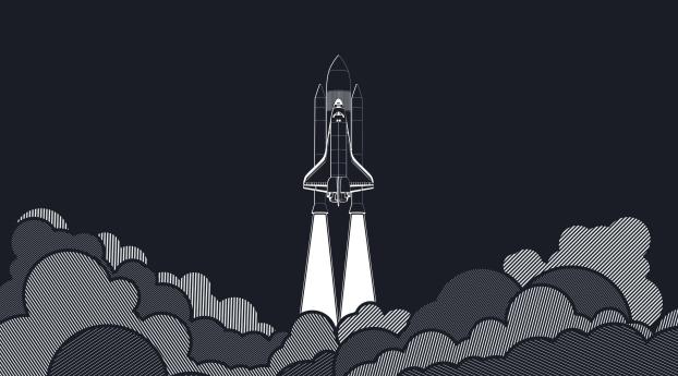 Space Shuttle Rocket Startup Concepts Minimalism Wallpaper 1280x768 Resolution
