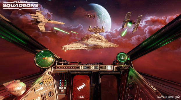 Space War in Star Wars Squadrons 2020 Wallpaper 1080x2460 Resolution