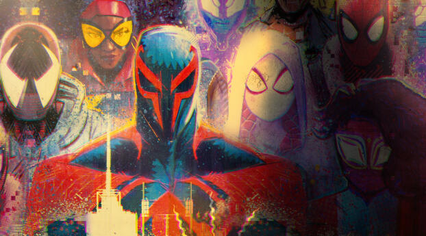 Spider-Man Across The Spider-Verse HD Poster Wallpaper 1400x400 Resolution