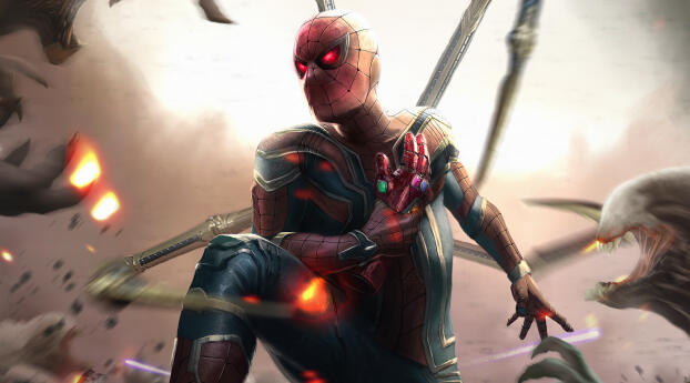 Spider Man Gauntlet Run Art Wallpaper 1080x2246 Resolution