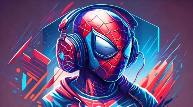 Spider man HD Music AI Art Wallpaper 3840x2400 Resolution