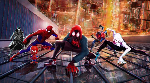 Spider-Man Into The Spider-Verse 2018 Movie Wallpaper 1336x768 Resolution