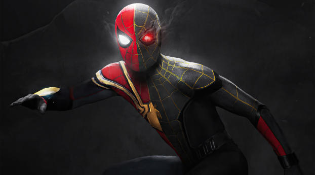 Spider-Man No Way Home Red and Black Wallpaper 2560x1440 Resolution