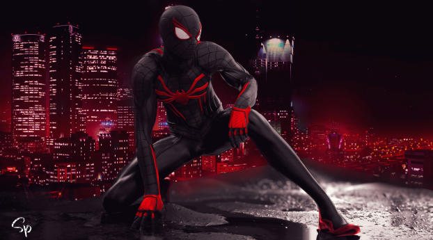 Spider Man Red And Black Suit Art Wallpaper 1080x2246 Resolution