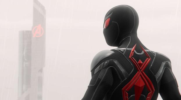 Spider Man Red And Black Suit Wallpaper 3340x1440 Resolution