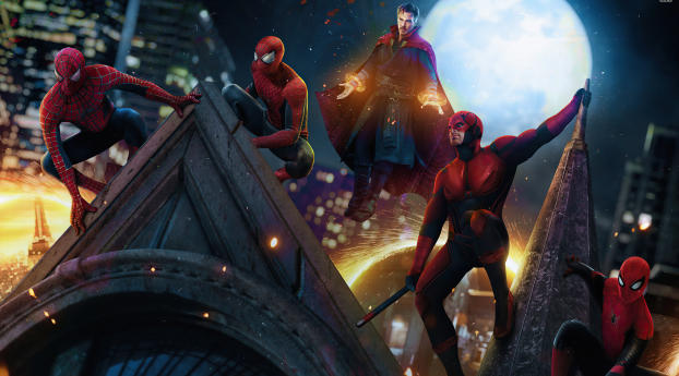 Spider-Man x Doctor Strange and Daredevil Wallpaper 2932x2932 Resolution