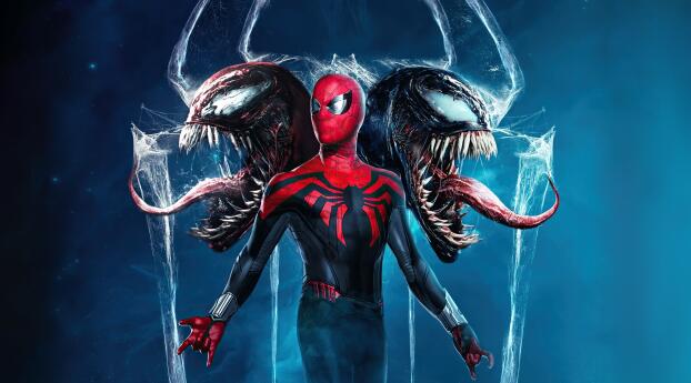 Spider-Man x Venom Superhero Cool Wallpaper