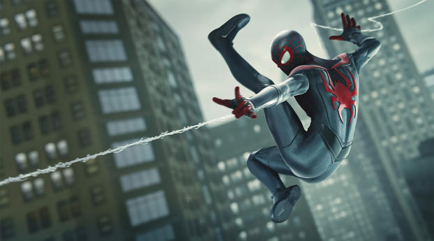 Spiderman Miles Morales Web Shooter Wallpaper 2560x1024 Resolution