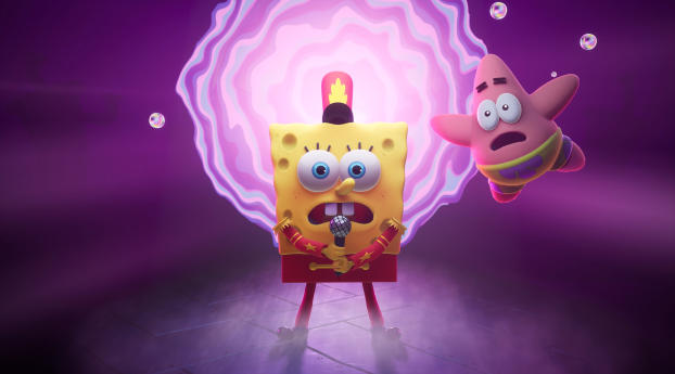 SpongeBob SquarePants: The Cosmic Shake 4k Wallpaper 480x960 Resolution