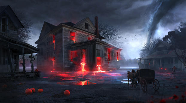 360x640 Spooky Halloween House 360x640 Resolution Wallpaper, HD Fantasy 4K  Wallpapers, Images, Photos and Background - Wallpapers Den