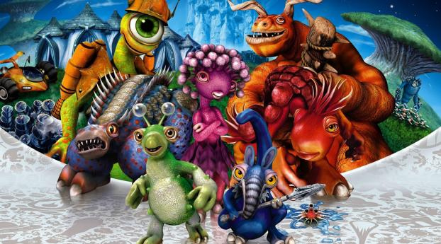 spore, characters, animals Wallpaper 320x568 Resolution