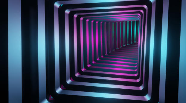 Square 3D Tunnel Wallpaper
