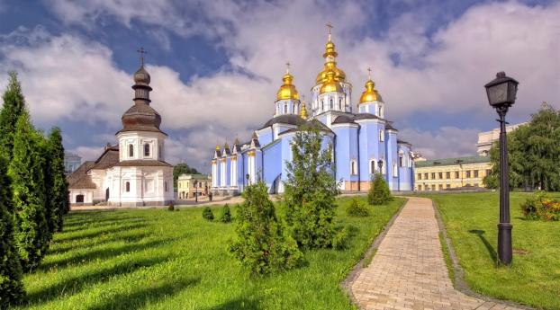 st michaels cathedral, ukraine, church Wallpaper 1242x2688 Resolution