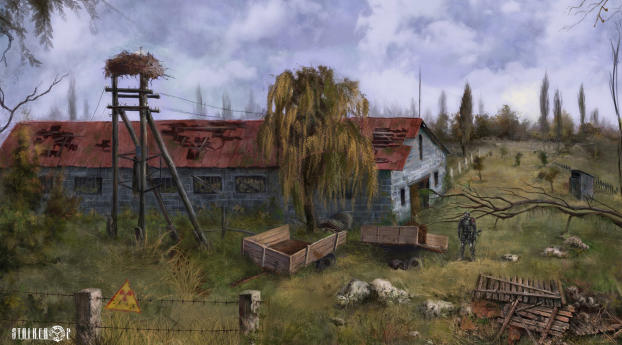 stalker, area, pripyat Wallpaper 640x960 Resolution