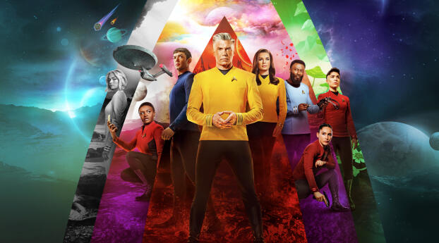 Star Trek Poster of Strange New Worlds Wallpaper 1280x1280 Resolution