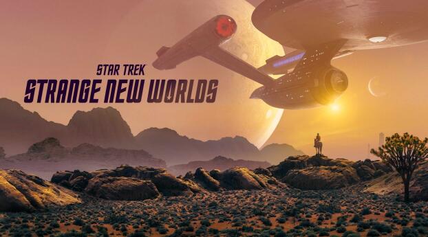 Star Trek Strange New Worlds 2023 Poster Wallpaper 3840x1920 Resolution