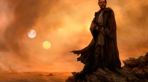Star Wars Obi Wan Artwork Wallpaper 1080x2040 Resolution