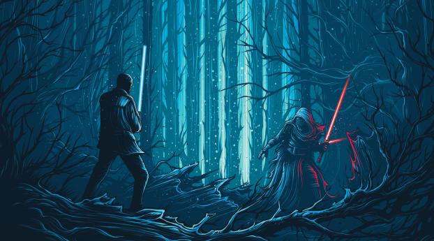 Star Wars The Force Awakens Art Wallpaper 1440x2560 Resolution