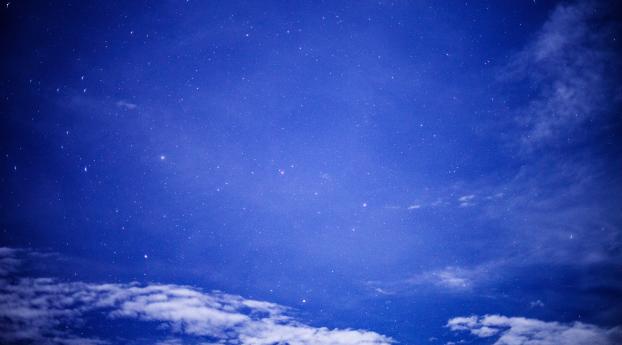 starry sky, night, clouds Wallpaper